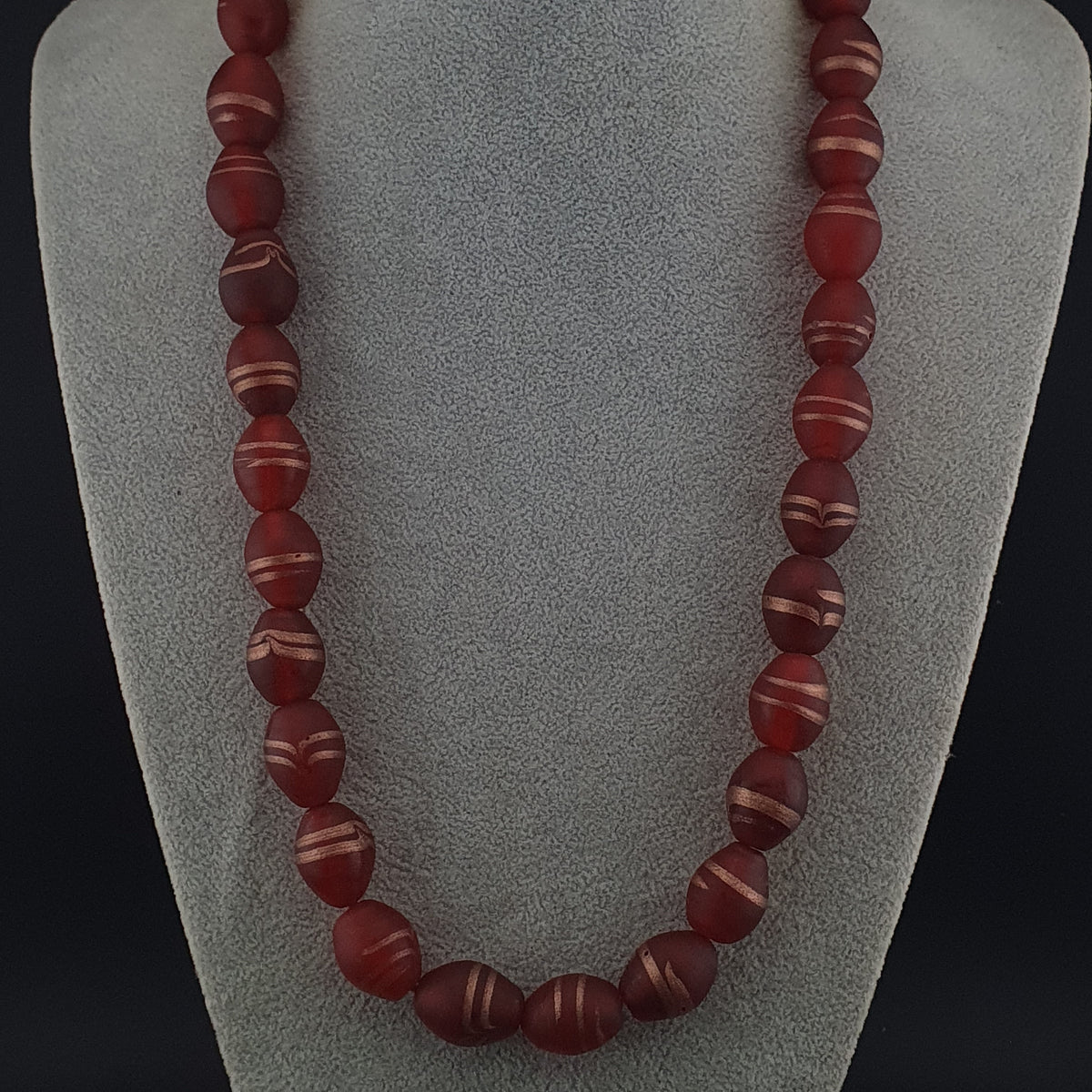 Vintage Venetian Style Aventurine Glass Beads Necklace Strand 18 inches