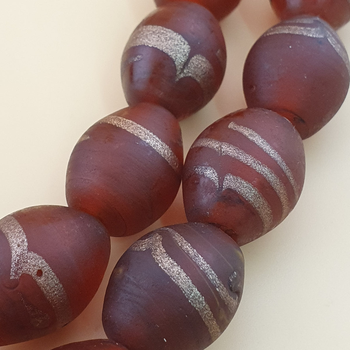 Vintage Venetian Style Aventurine Glass Beads Necklace Strand 18 inches