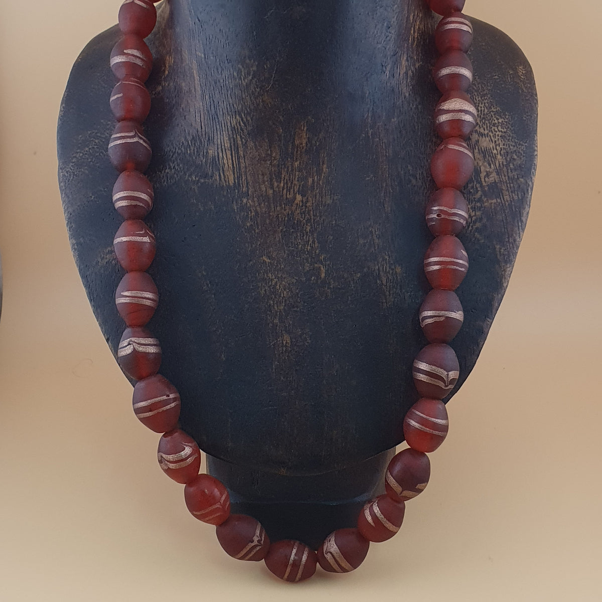 Vintage Venetian Style Aventurine Glass Beads Necklace Strand 18 inches