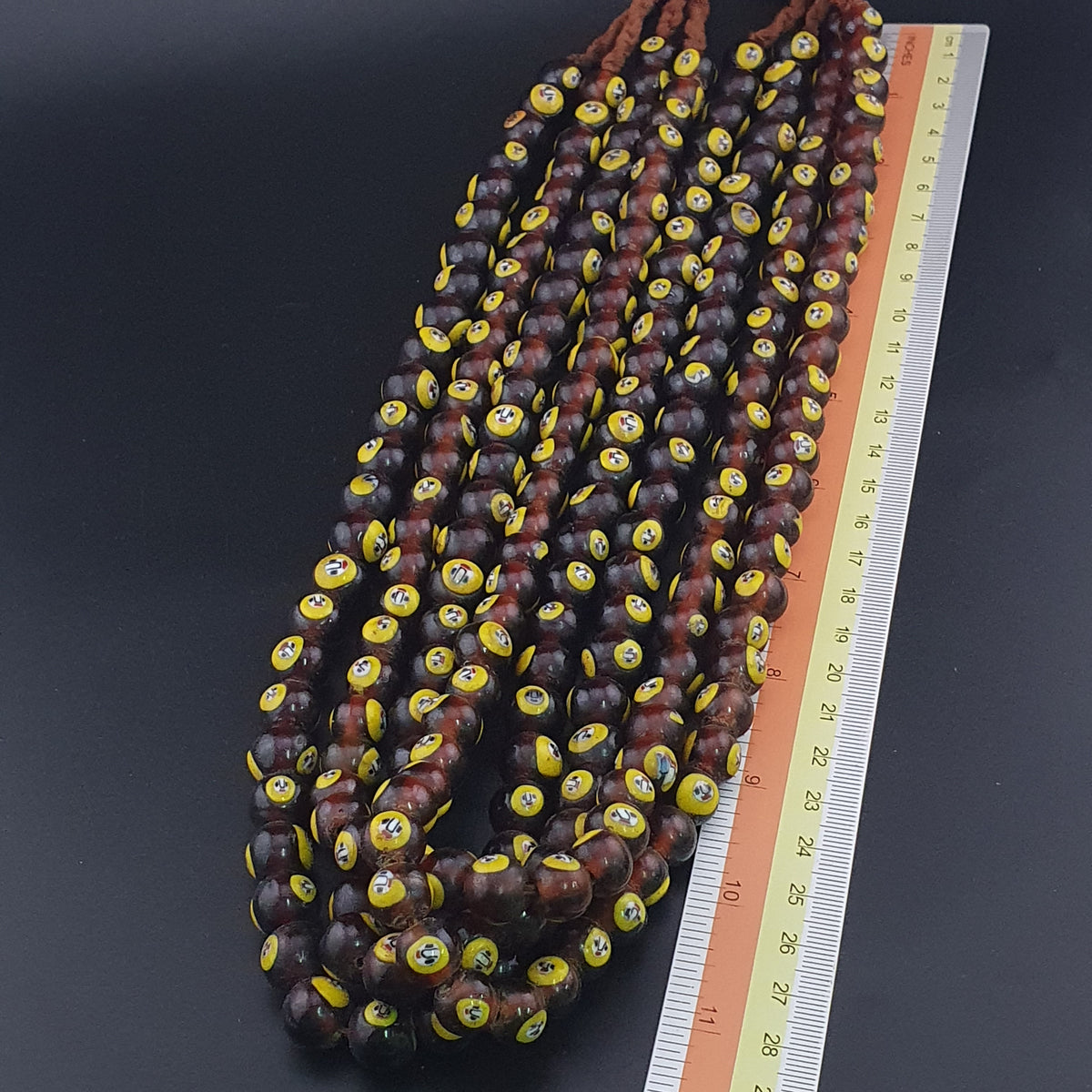 Vintage Middle Eastern Style Old Face Glass Beads Necklace Strands