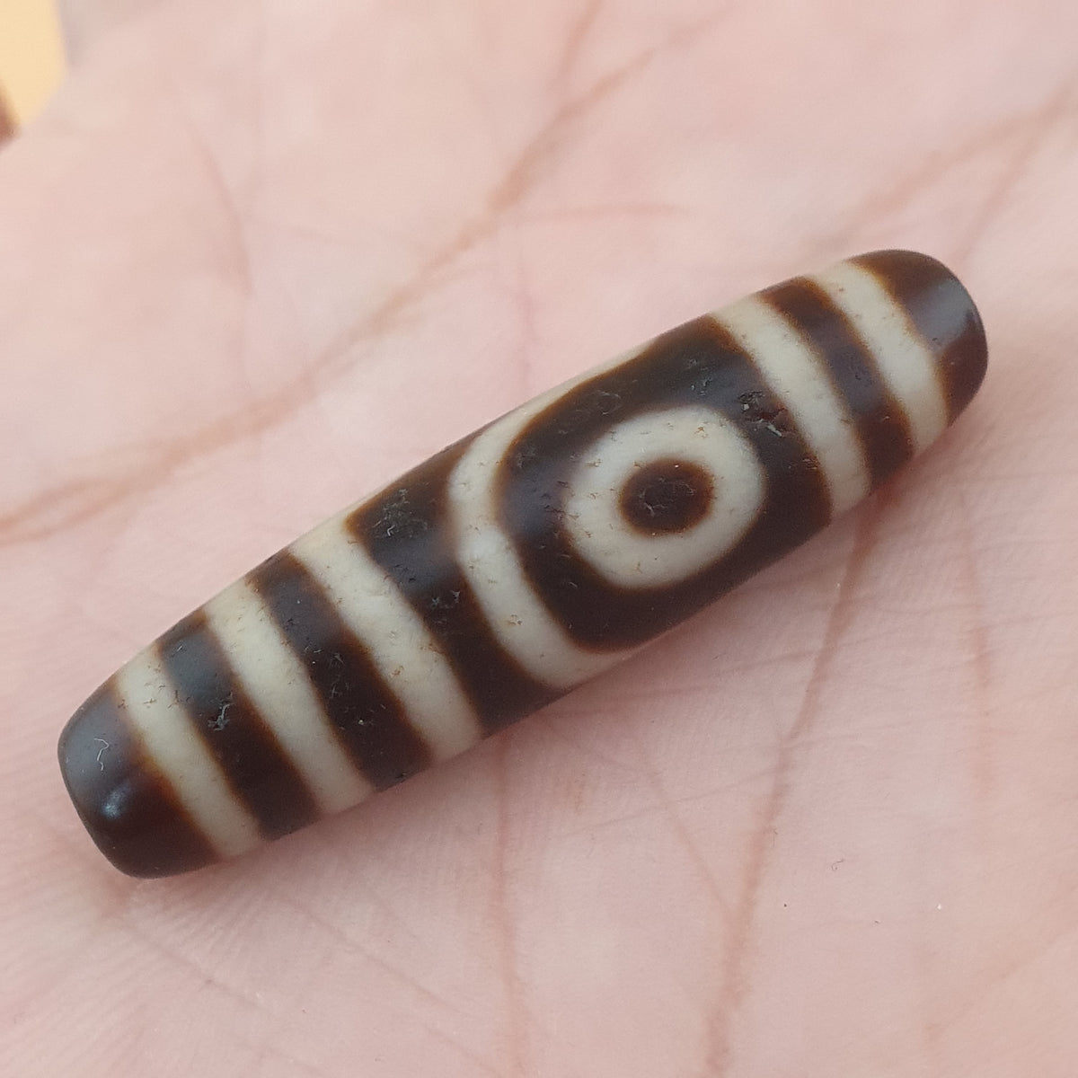 Antike 2-Augen Himalaya Tibet Achat Dzi Perlen Amulett Anhänger