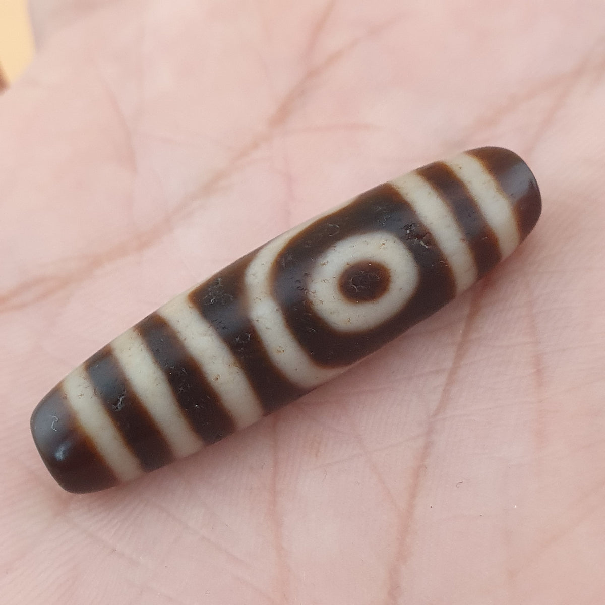 Antike 2-Augen Himalaya Tibet Achat Dzi Perlen Amulett Anhänger