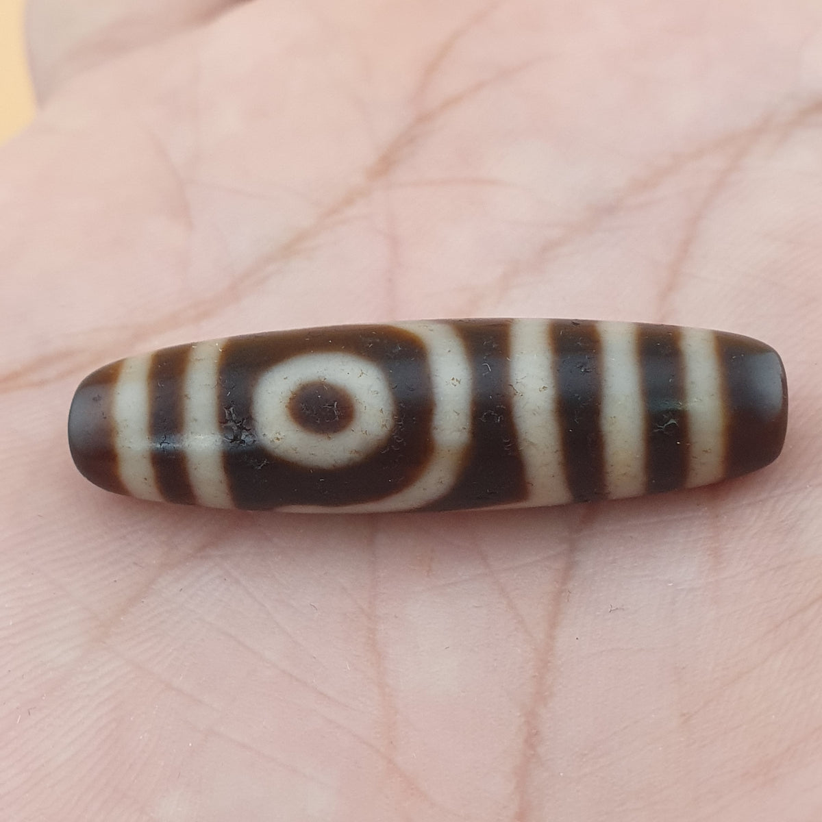 Antike 2-Augen Himalaya Tibet Achat Dzi Perlen Amulett Anhänger