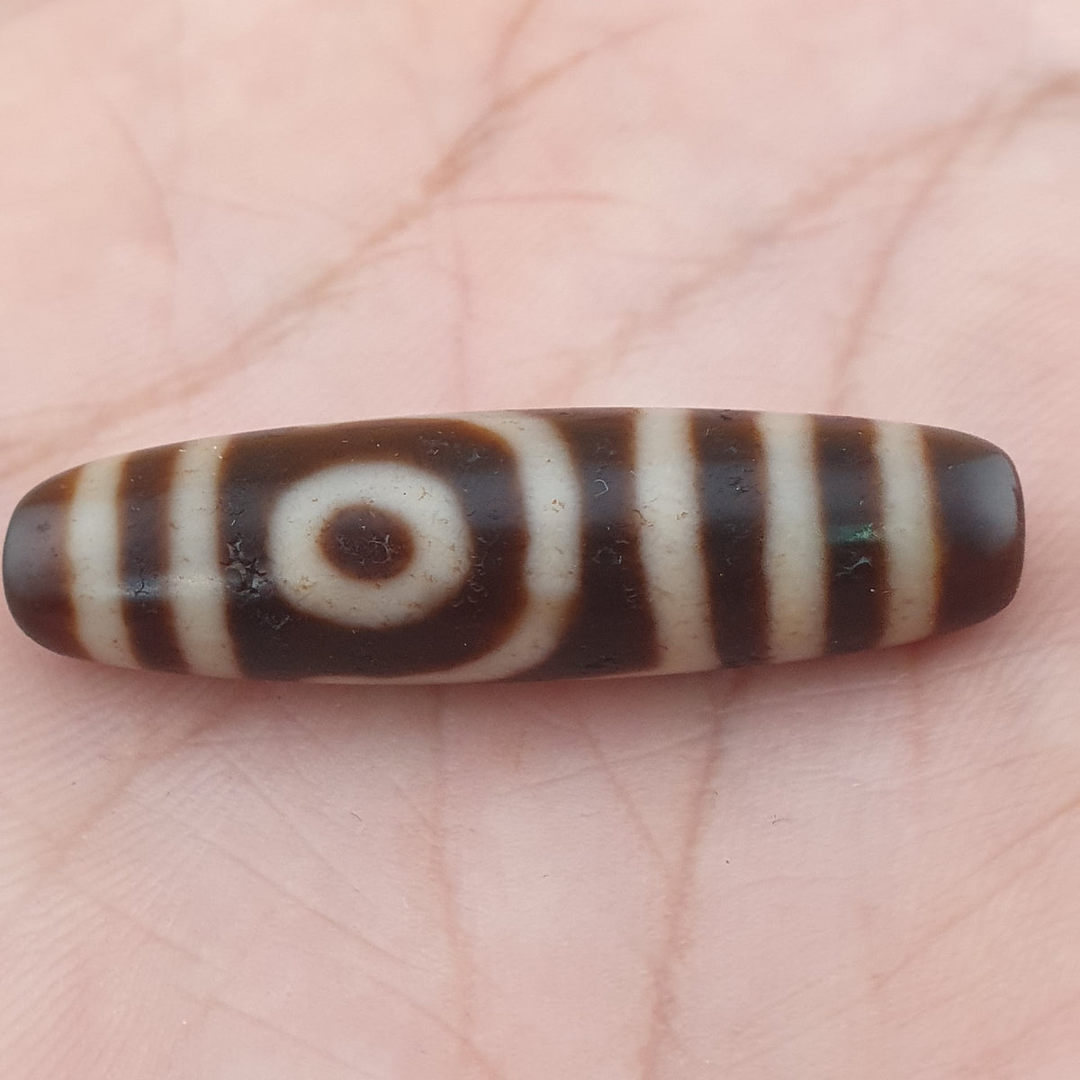 Antike 2-Augen Himalaya Tibet Achat Dzi Perlen Amulett Anhänger