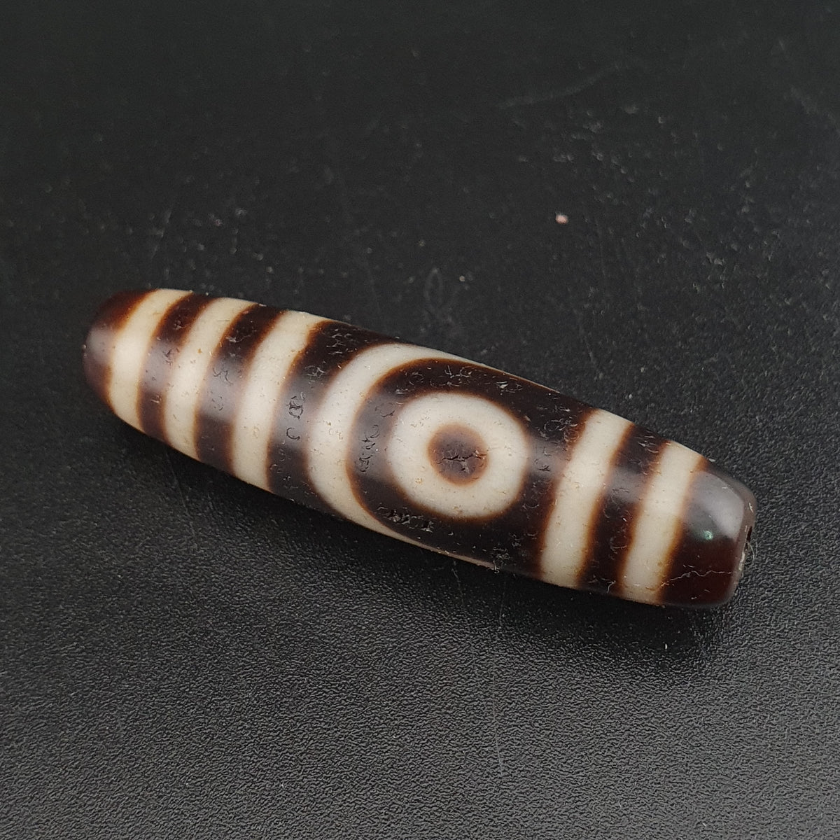 Antike 2-Augen Himalaya Tibet Achat Dzi Perlen Amulett Anhänger