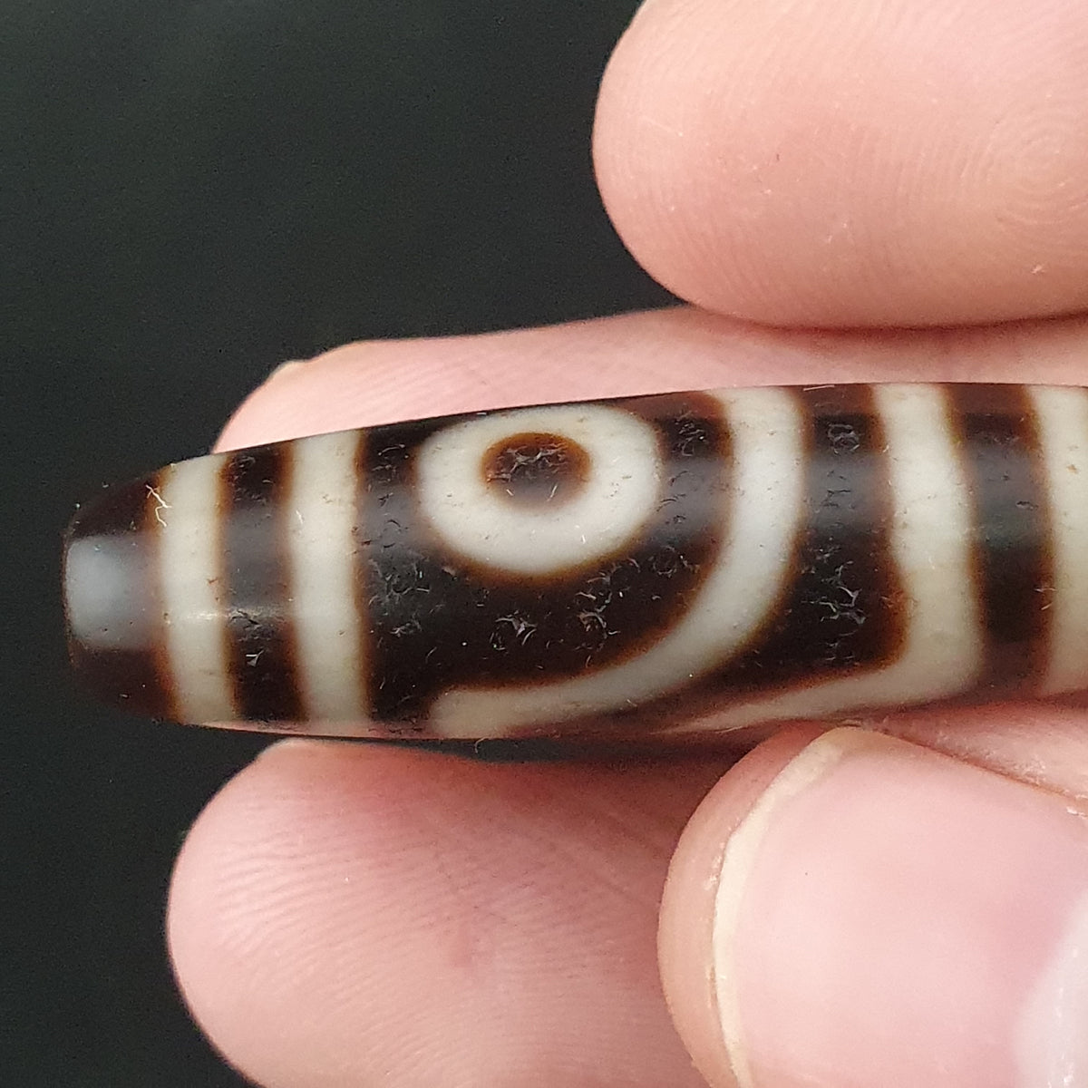 Antike 2-Augen Himalaya Tibet Achat Dzi Perlen Amulett Anhänger