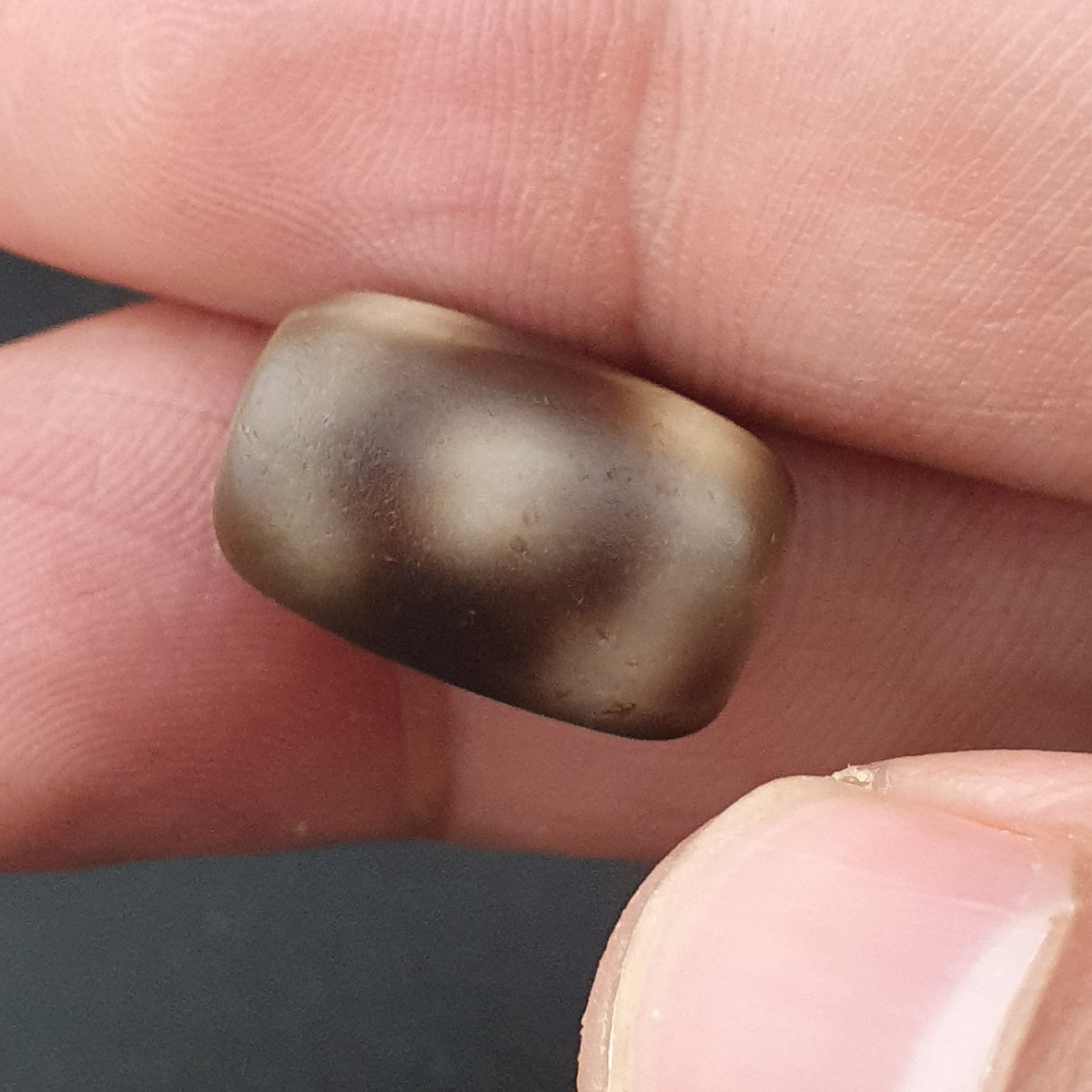 Vintage 2 Eyes Himalayan Tibetan Agate Dzi bead Amulet Lot of 3