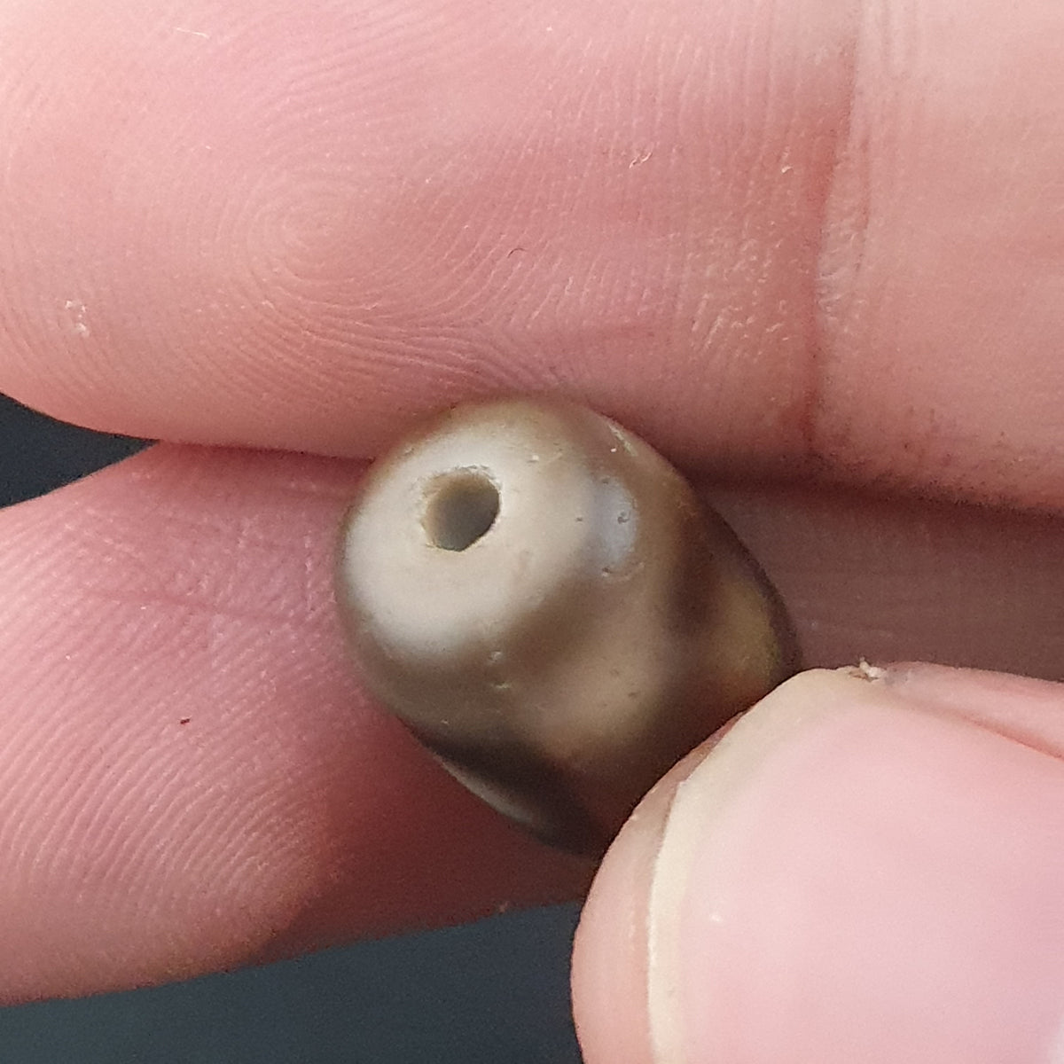 Vintage 2 Eyes Himalayan Tibetan Agate Dzi bead Amulet Lot of 3