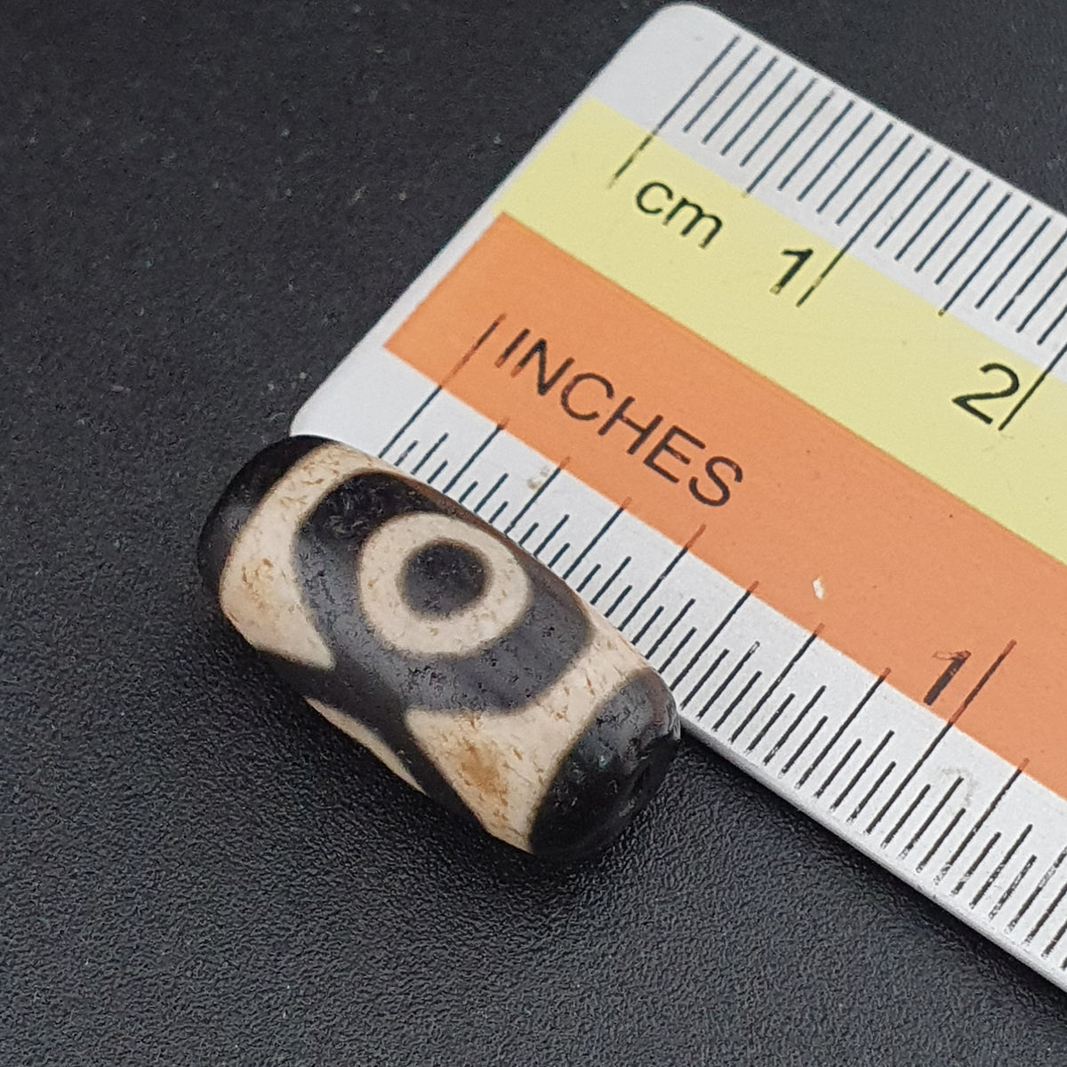 Vintage 2 Eyes Himalayan Tibetan Agate Dzi bead Amulet Lot of 3