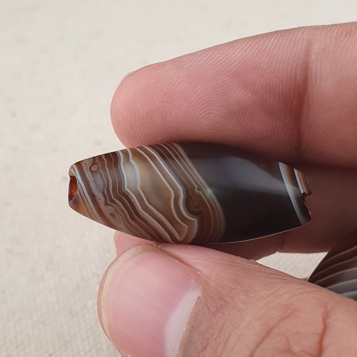 Vintage Natural Eye Suliemani Agate Beads Amulet Lot Of 3