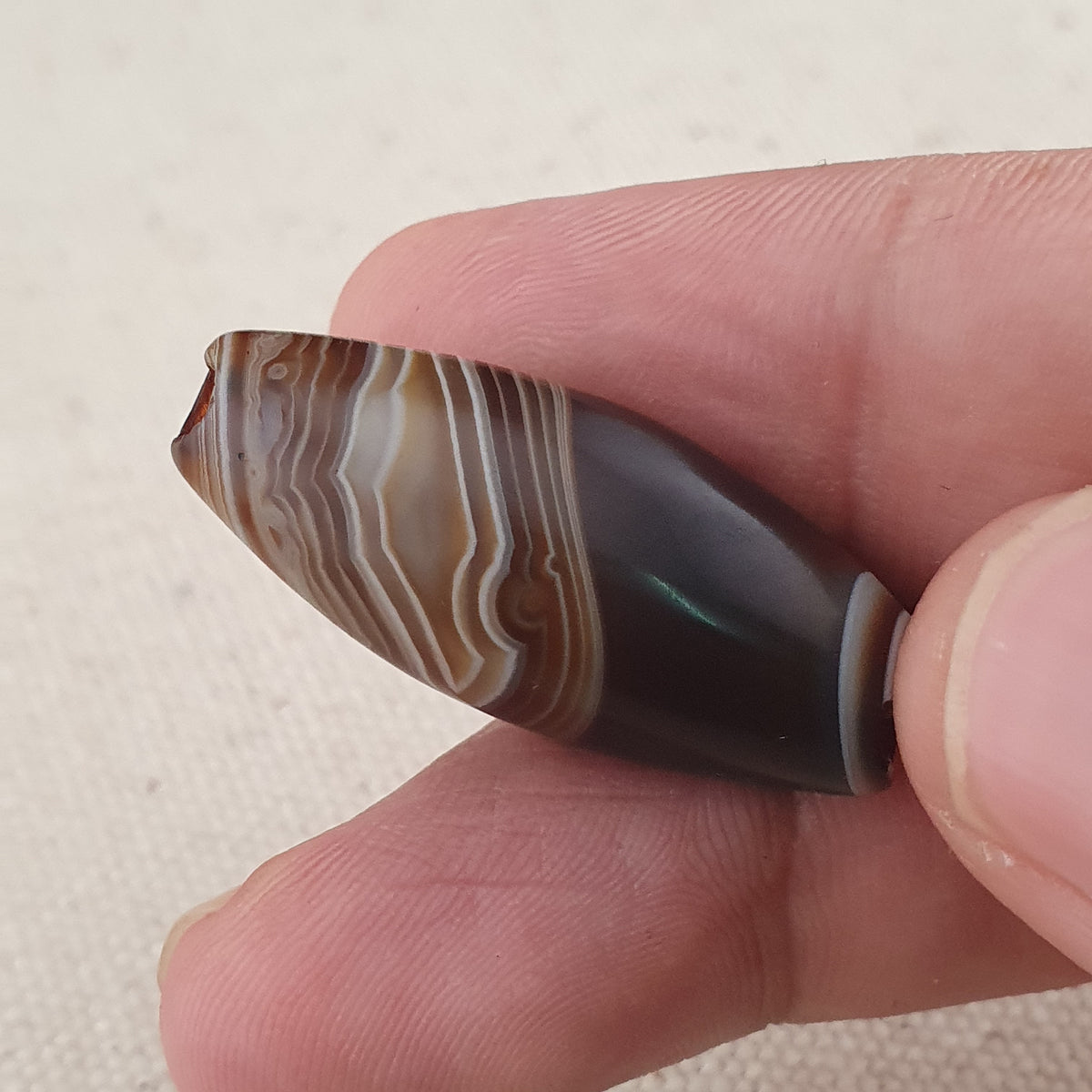 Vintage Natural Eye Suliemani Agate Beads Amulet Lot Of 3