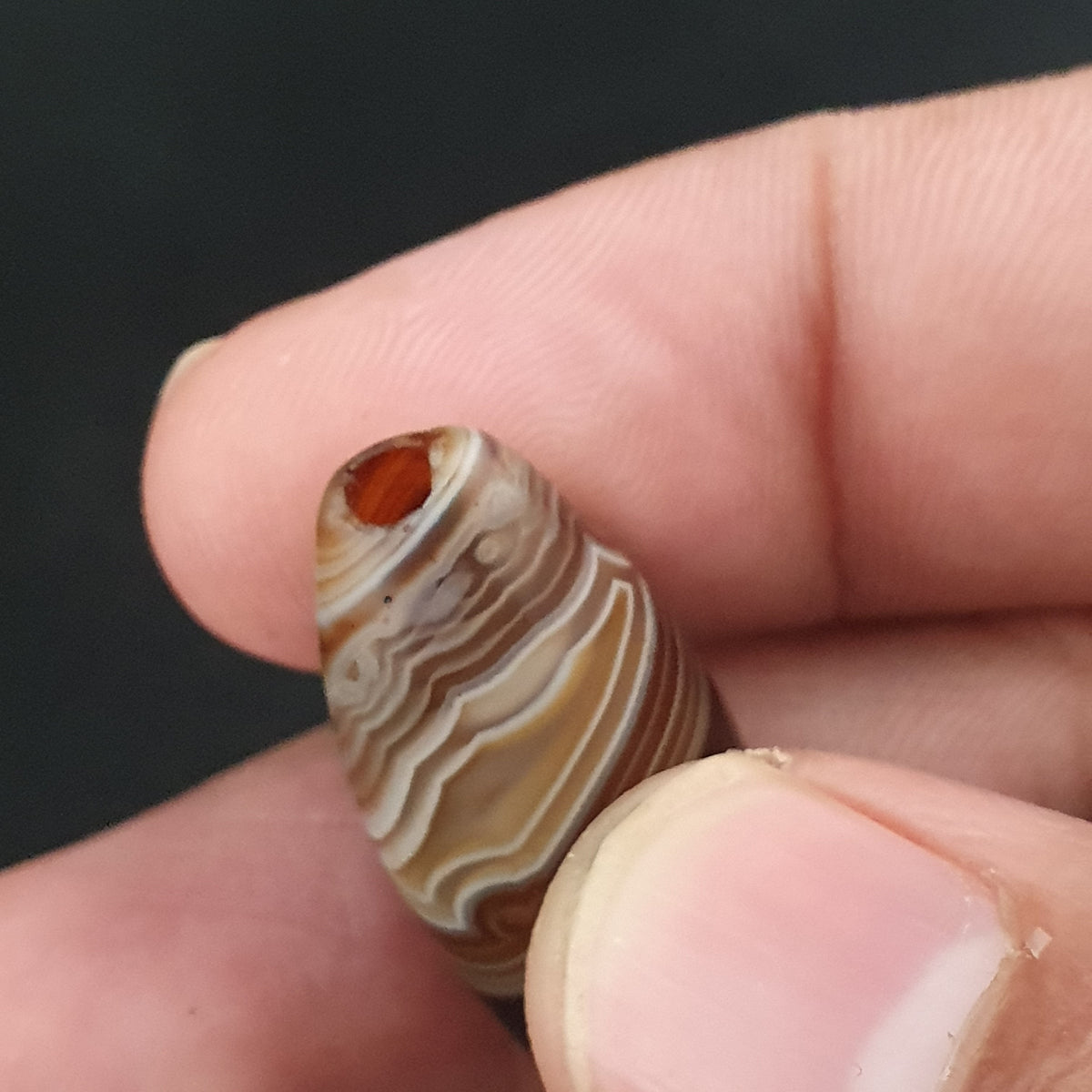 Vintage Natural Eye Suliemani Agate Beads Amulet Lot Of 3