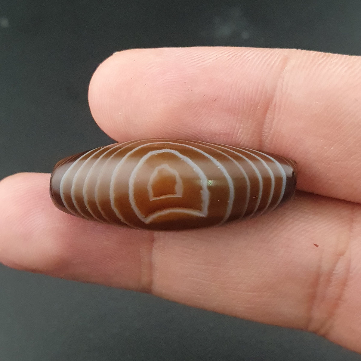 Vintage Natural Eye Suliemani Agate Beads Amulet Lot Of 3