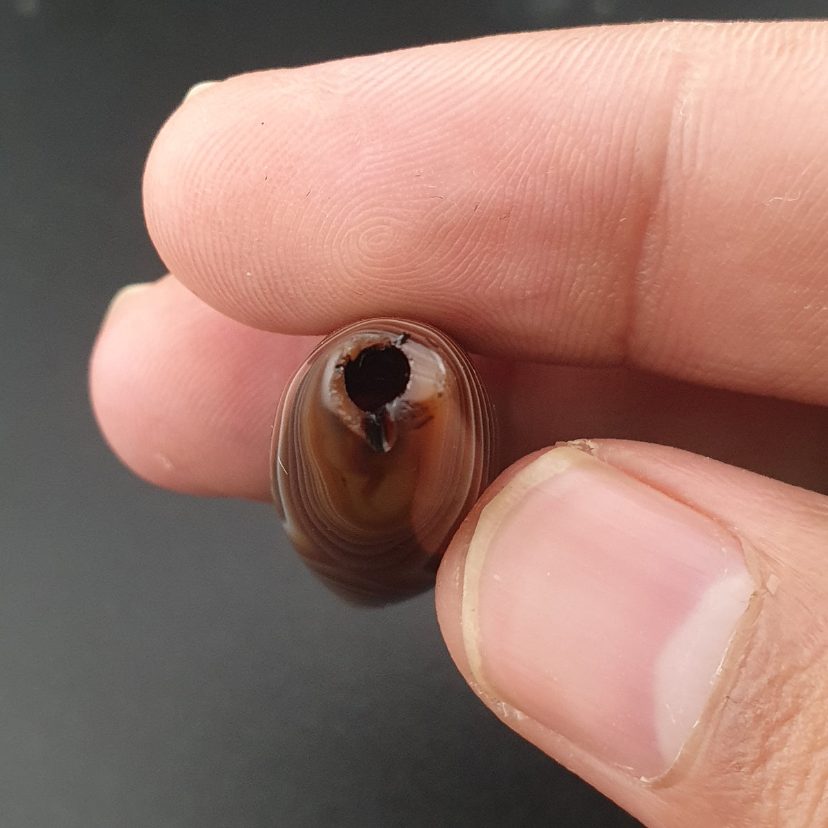 Vintage Natural Eye Suliemani Agate Beads Amulet Lot Of 3