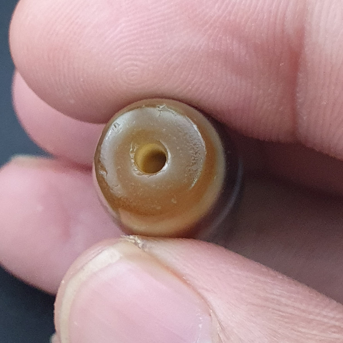 Vintage Himalayan Tibetan 1 Eye Agate Unique Pattern Dzi Bead Amulet