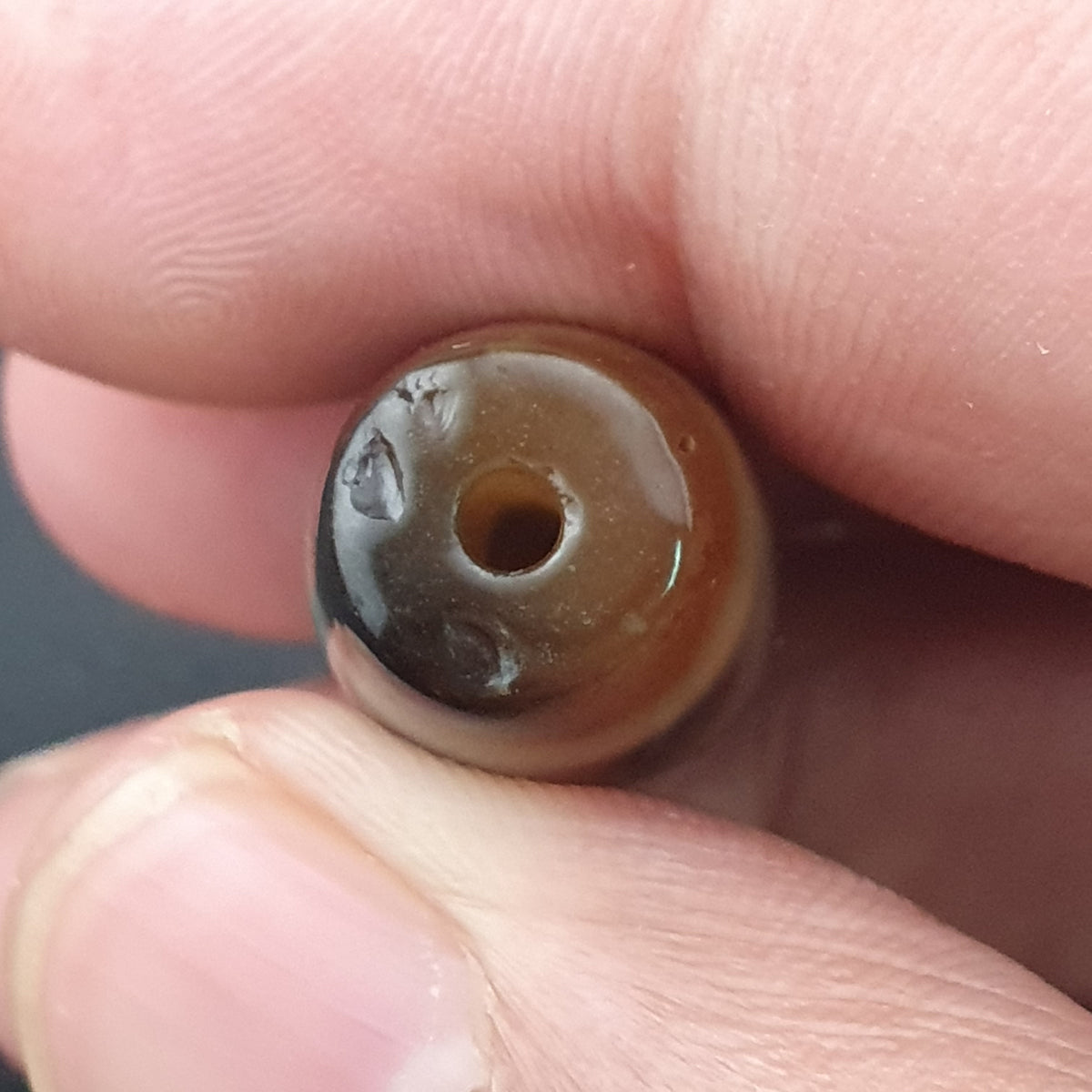 Vintage Himalayan Tibetan 1 Eye Agate Unique Pattern Dzi Bead Amulet