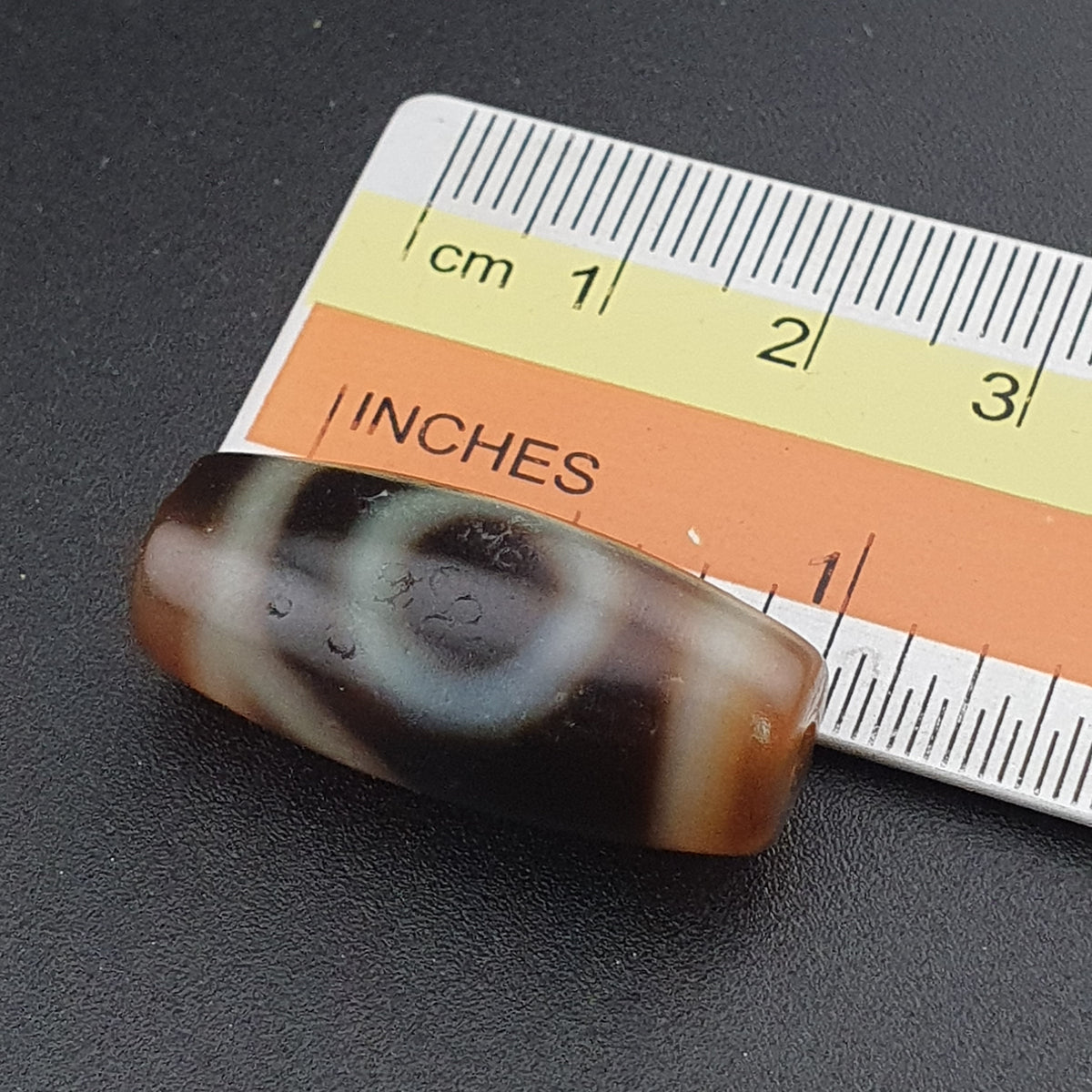 Vintage Himalayan Tibetan 1 Eye Agate Unique Pattern Dzi Bead Amulet