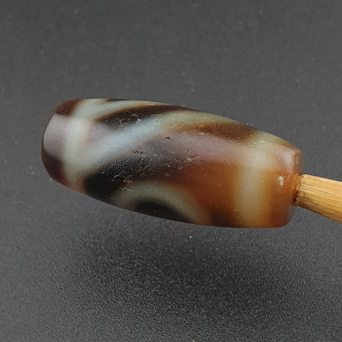 Vintage Himalayan Tibetan 1 Eye Agate Unique Pattern Dzi Bead Amulet