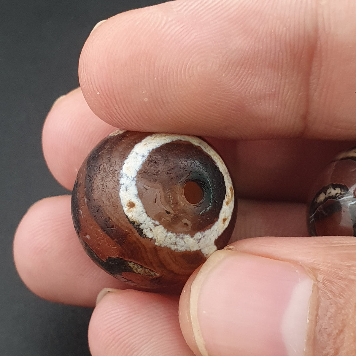 Vintage Etched Carnelian Agate Unique Pattern Beads Amulets