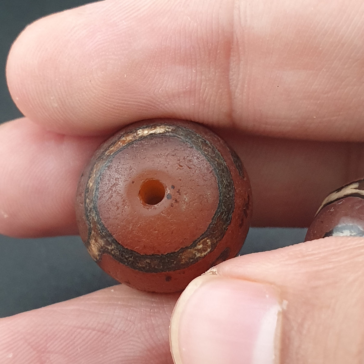 Vintage Etched Carnelian Agate Unique Pattern Beads Amulets
