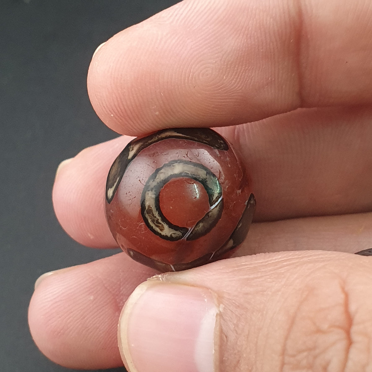 Vintage Etched Carnelian Agate Unique Pattern Beads Amulets