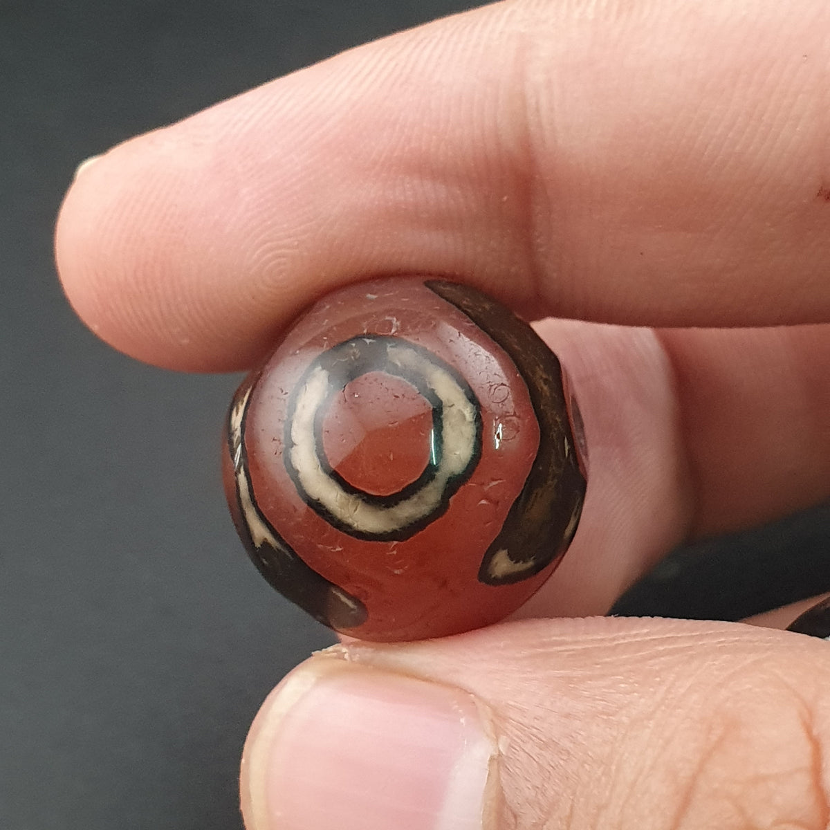 Vintage Etched Carnelian Agate Unique Pattern Beads Amulets