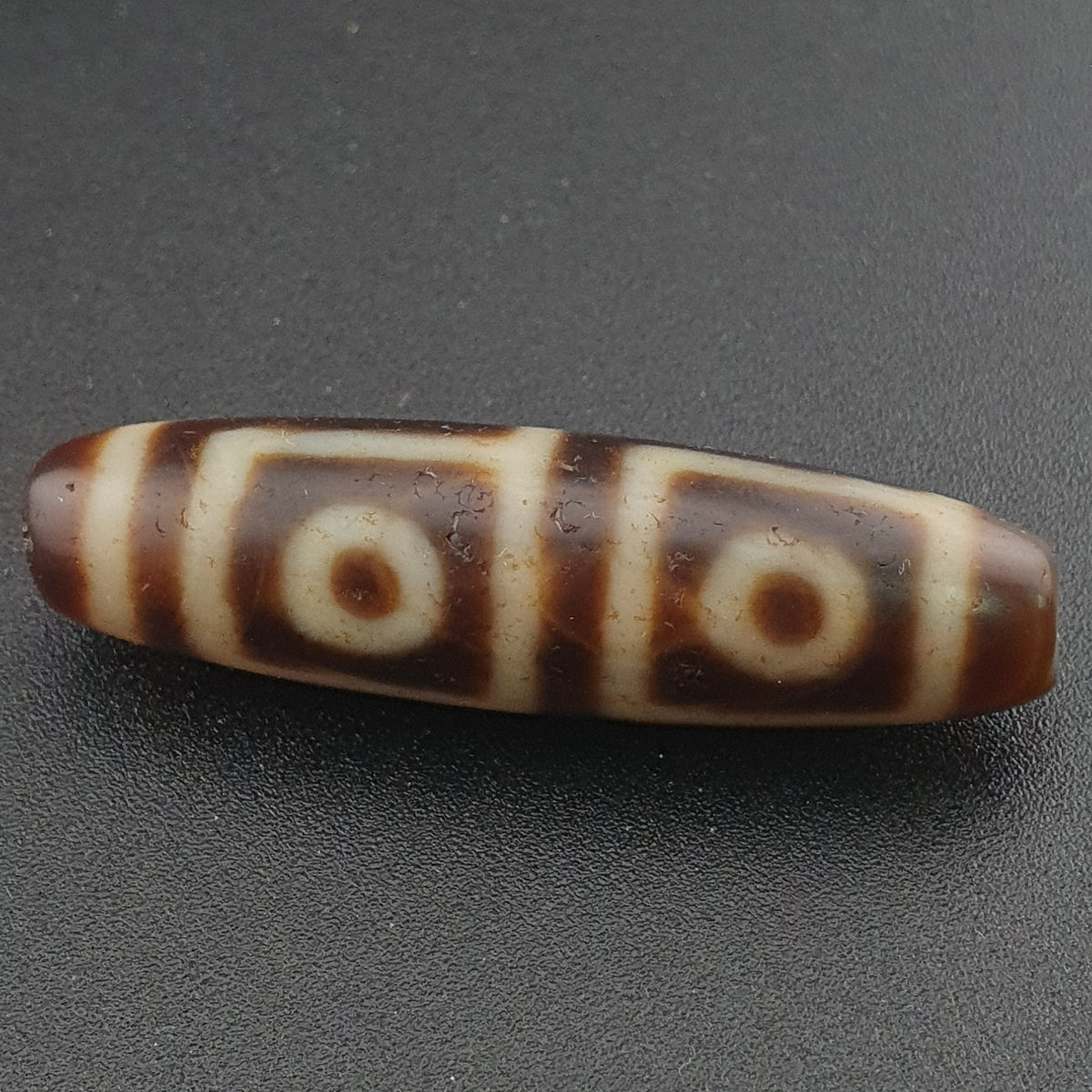 Antikes Himalaya-Tibetisches 4-Augen-Achat-Dzi-Perlen-Amulett