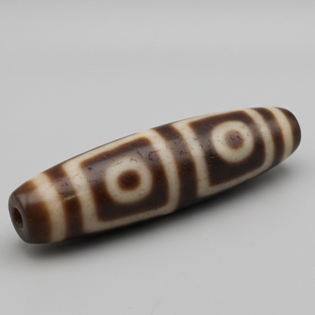 Antikes Himalaya-Tibetisches 4-Augen-Achat-Dzi-Perlen-Amulett