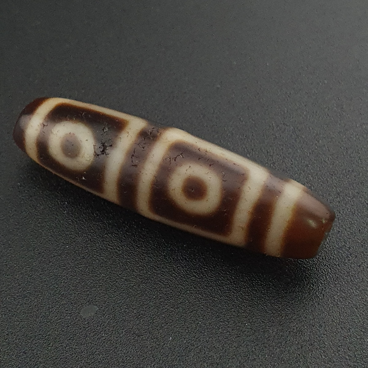 Antikes Himalaya-Tibetisches 4-Augen-Achat-Dzi-Perlen-Amulett