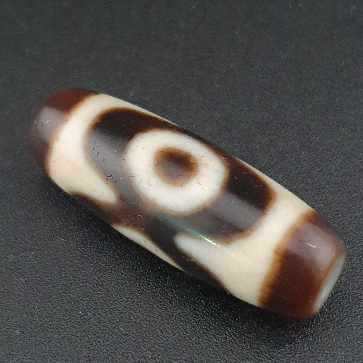 Perle Dzi tibétaine himalayenne en agate à 2 yeux, amulette ancienne, 29,6 mm
