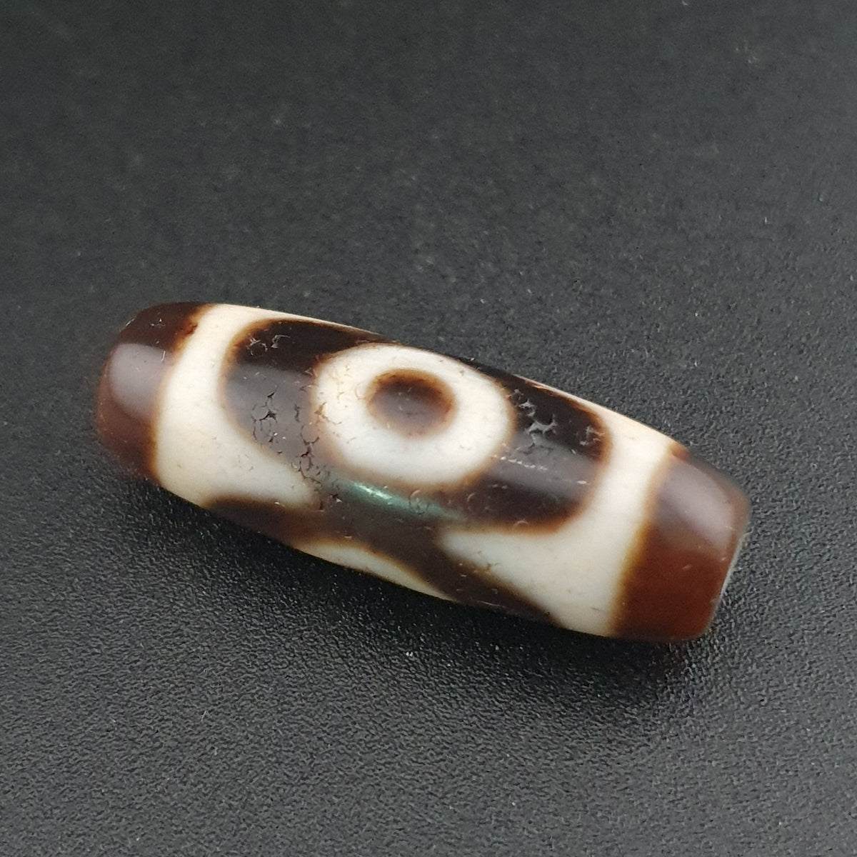 Perle Dzi tibétaine himalayenne en agate à 2 yeux, amulette ancienne, 29,6 mm