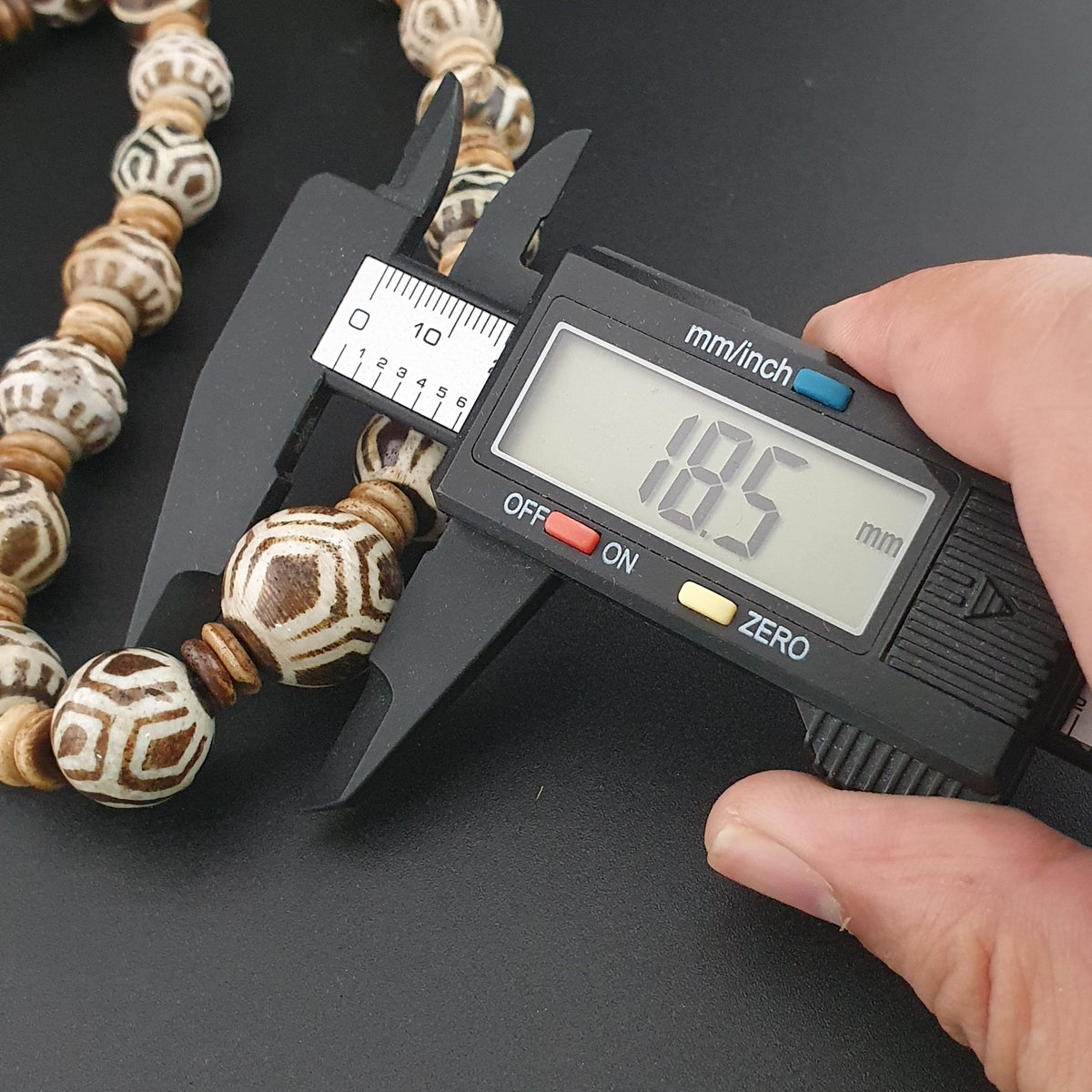 Antike burmesische Pumtek Pyu Perlenkette, 61 cm lang