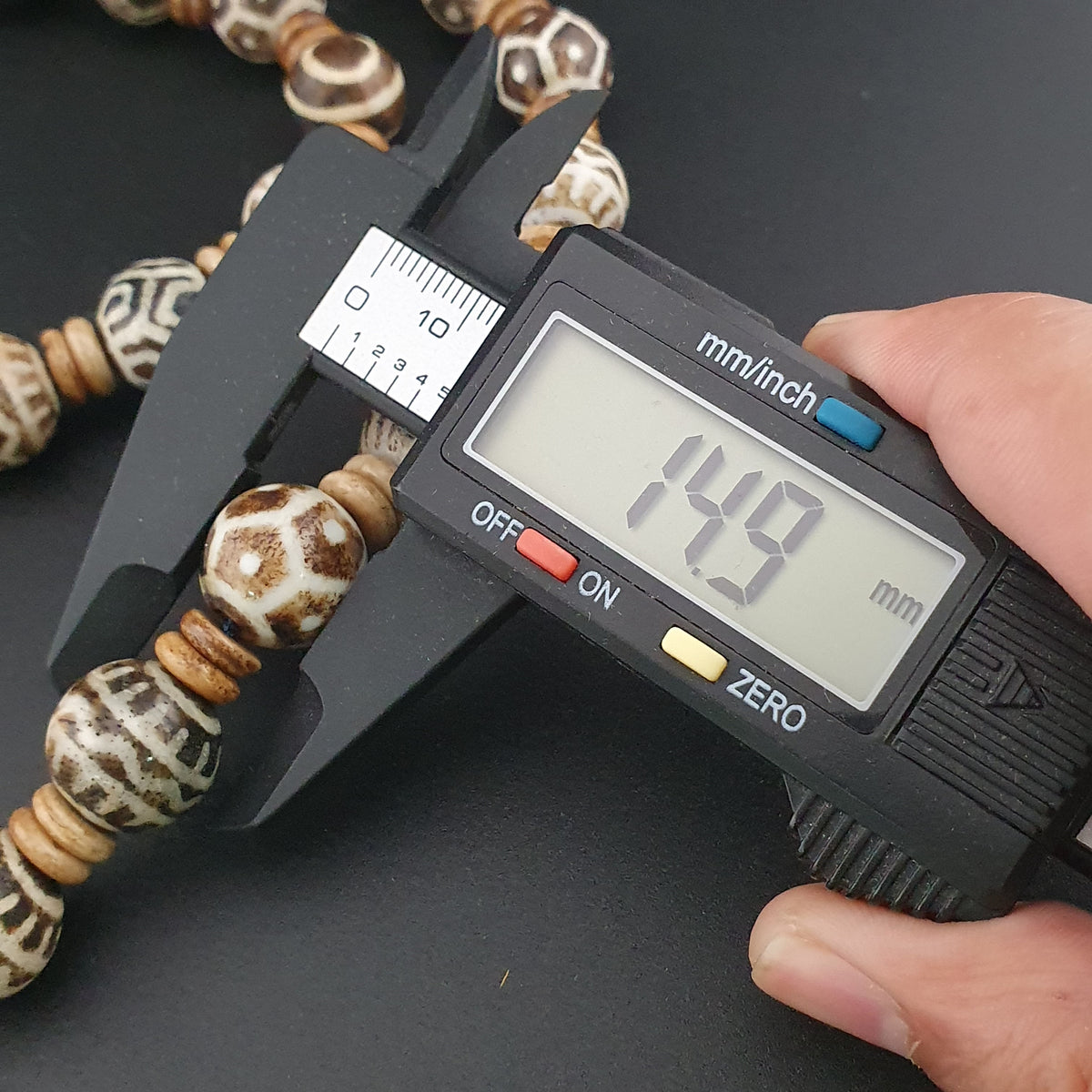 Antike burmesische Pumtek Pyu Perlenkette, 61 cm lang