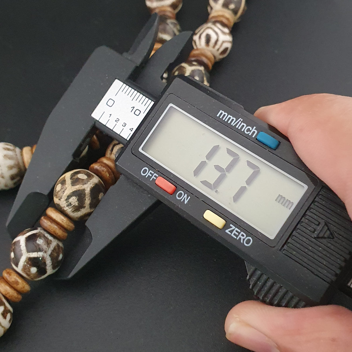 Antike burmesische Pumtek Pyu Perlenkette, 61 cm lang