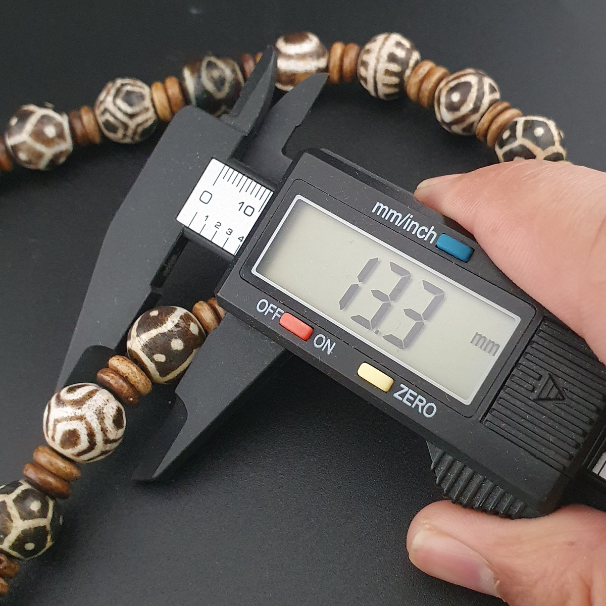 Antike burmesische Pumtek Pyu Perlenkette, 61 cm lang