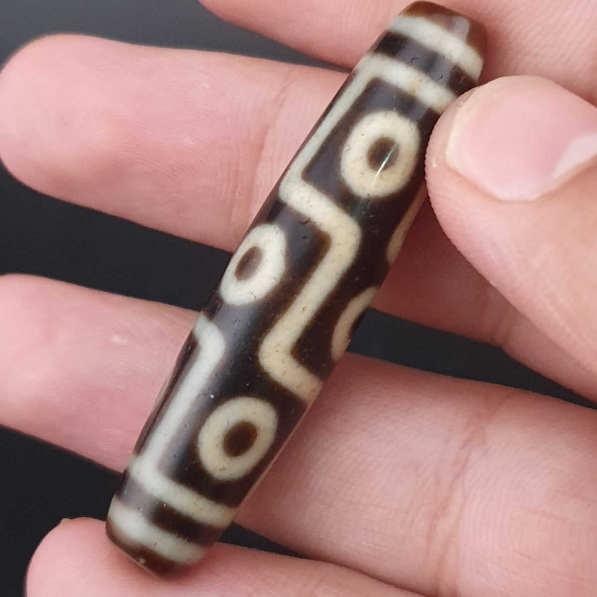 Antique Himalayan 9 Eyes Agate Dzi Bead Amulet