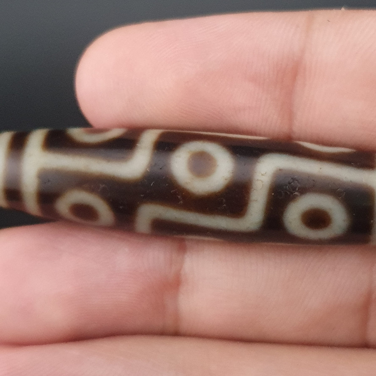 Antique Himalayan 9 Eyes Agate Dzi Bead Amulet