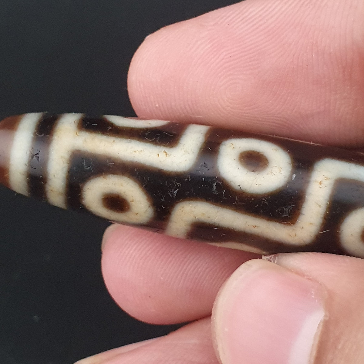 Antique Himalayan 9 Eyes Agate Dzi Bead Amulet