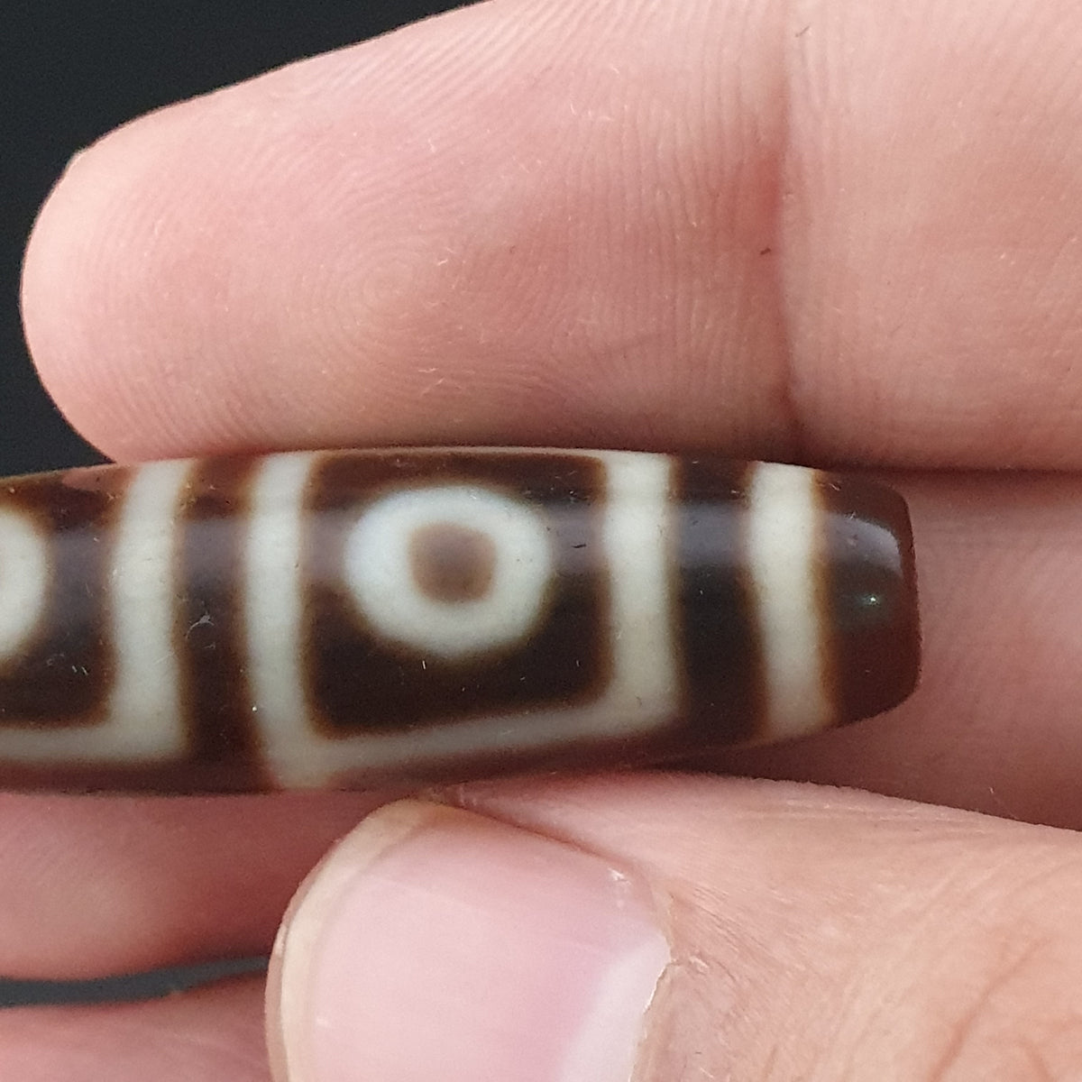 Antique Himalayan Tibetan 4 Eyes Agate Dzi Bead Amulet
