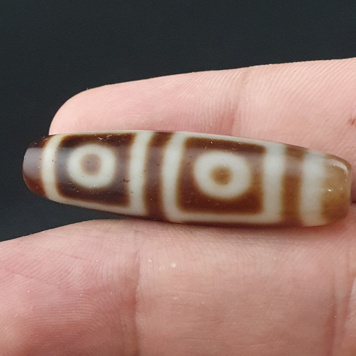 Antique Himalayan Tibetan 4 Eyes Agate Dzi Bead Amulet