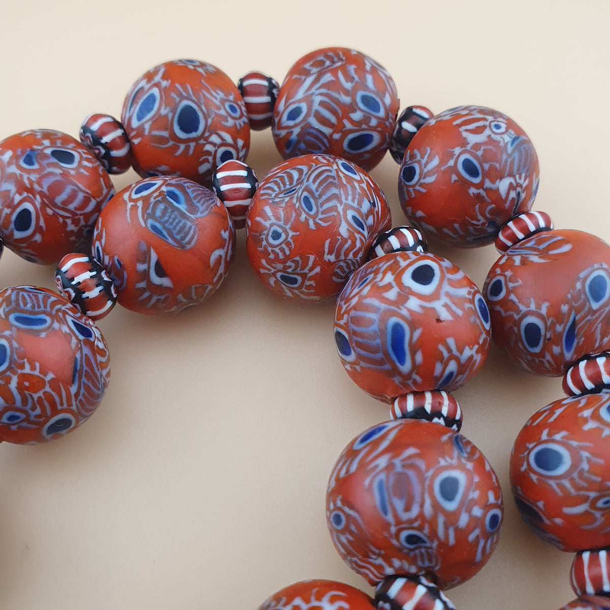 Antike venezianische Gabri Style Augen Glasperlen Halskette