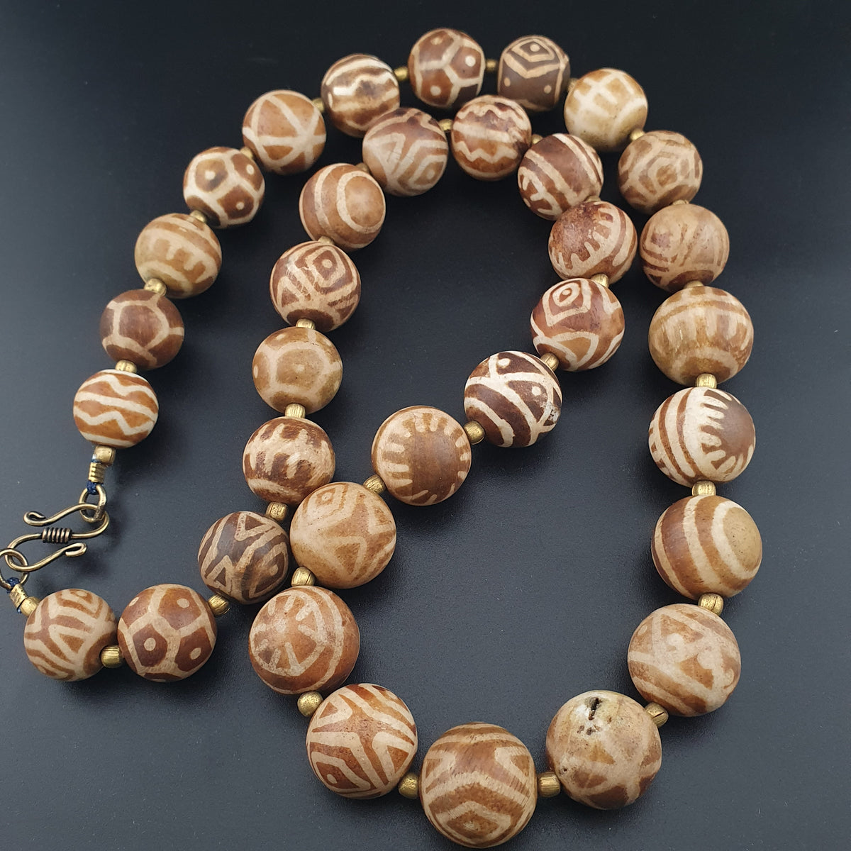 Vintage Burmesischer Halskette mit Pyu-Perlen im alten Pumtek-Stil
