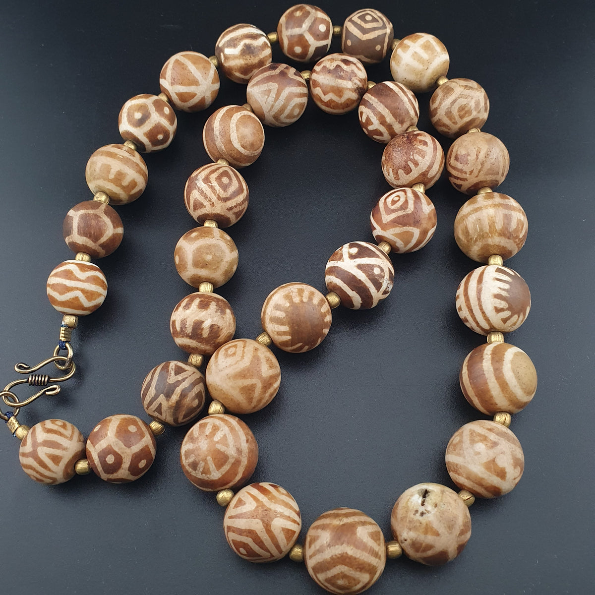 Vintage Burmesischer Halskette mit Pyu-Perlen im alten Pumtek-Stil