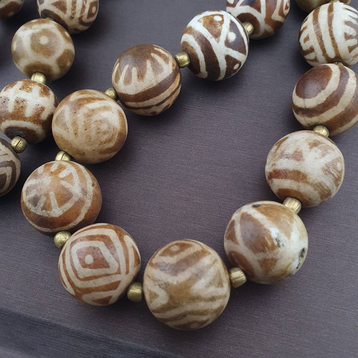Vintage Burmesischer Halskette mit Pyu-Perlen im alten Pumtek-Stil