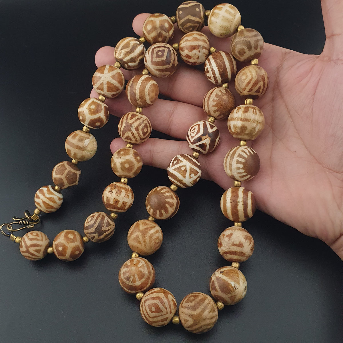 Vintage Burmesischer Halskette mit Pyu-Perlen im alten Pumtek-Stil