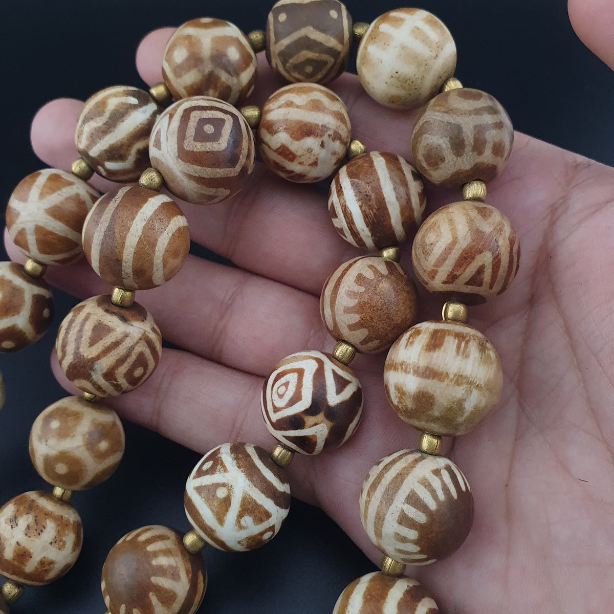 Vintage Burmesischer Halskette mit Pyu-Perlen im alten Pumtek-Stil