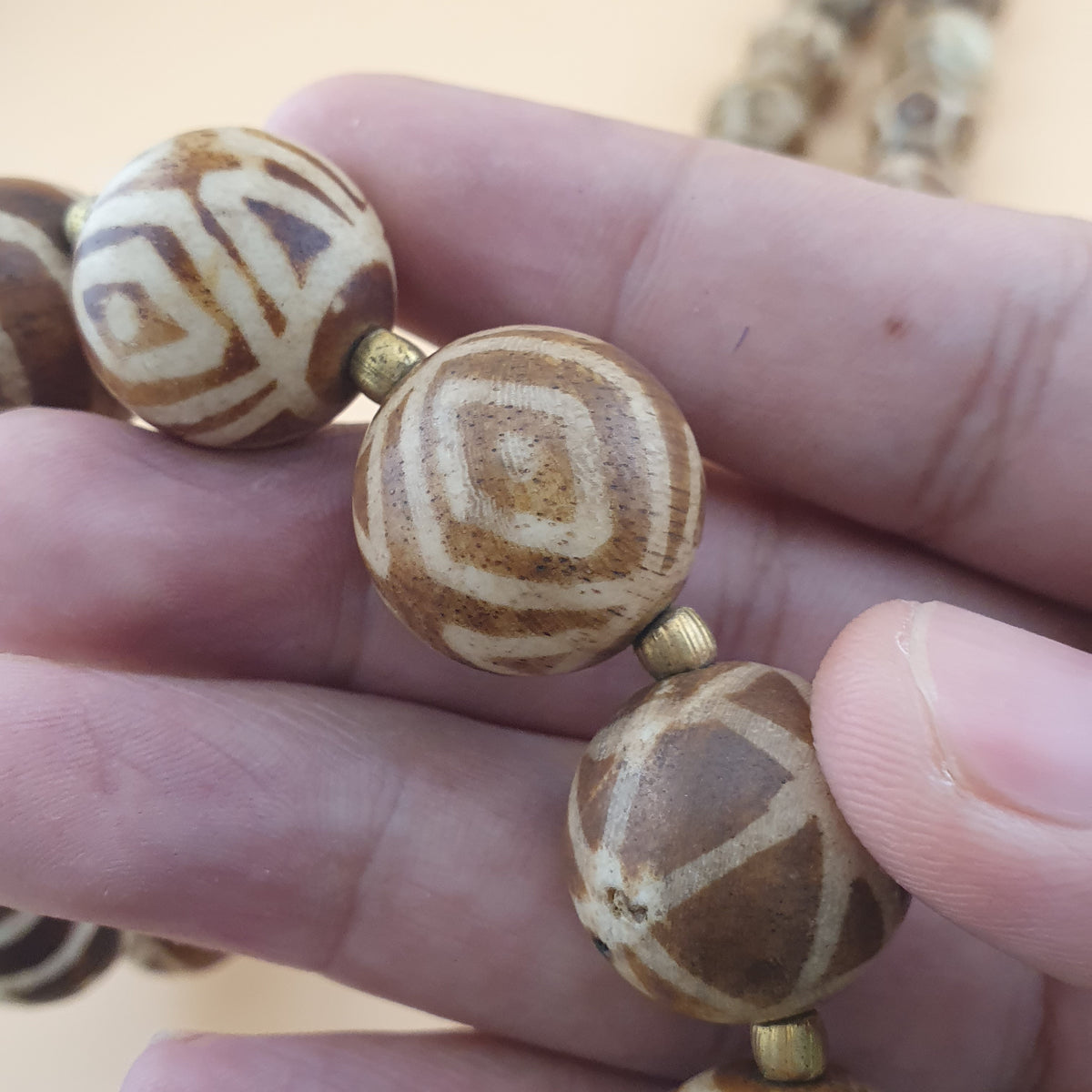 Vintage Burmesischer Halskette mit Pyu-Perlen im alten Pumtek-Stil