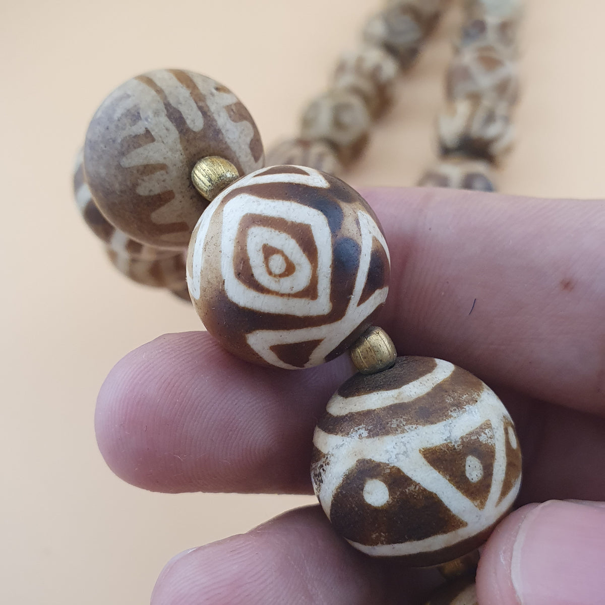 Vintage Burmesischer Halskette mit Pyu-Perlen im alten Pumtek-Stil