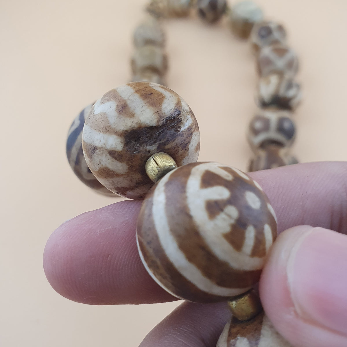 Vintage Burmesischer Halskette mit Pyu-Perlen im alten Pumtek-Stil