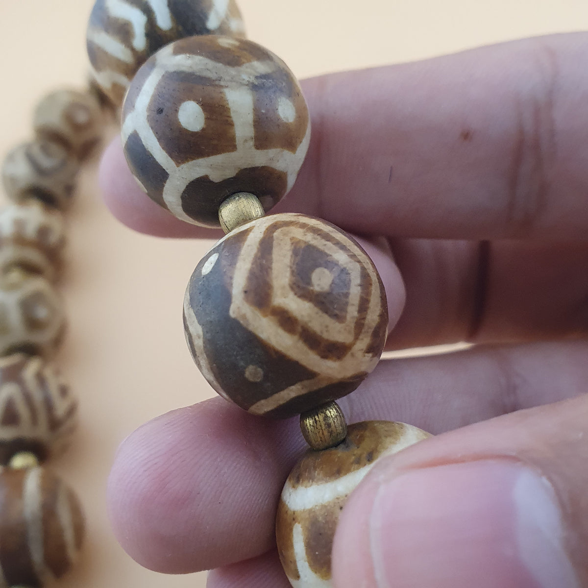 Vintage Burmesischer Halskette mit Pyu-Perlen im alten Pumtek-Stil
